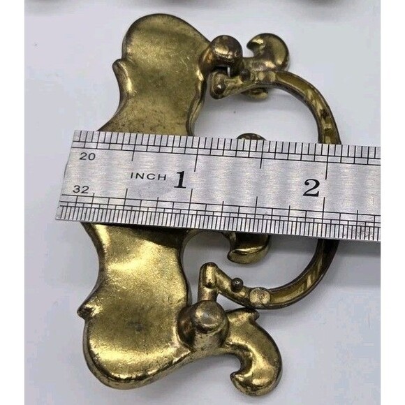 6 Vintage Dresser Drawer Furniture Pulls Handles With Screws Hardware Gold 3677 - Picture 16 of 16